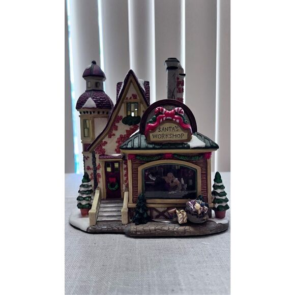 Normal Rockwell Saturday Evening Post Santas Workshop Lighted Christmas Village - Picture 4 of 11